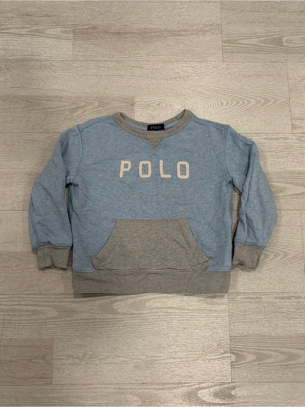 Polo by Ralph Lauren Kids' Light Blue & Gray Crewneck Sweatshirt